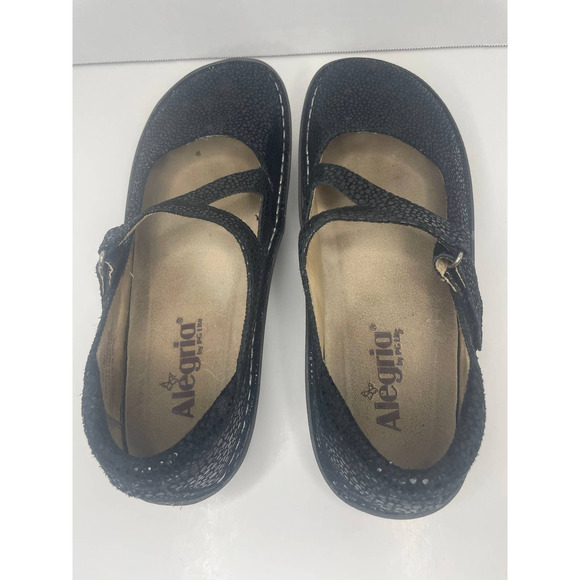 Alegria Dayna 561 Black Dottie Mary Jane Shiny Platform Wedge Platform Women’s 9 - Picture 6 of 10